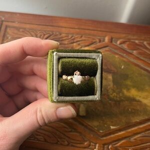 Opal Claddagh Ring Rose Gold Filled 14k